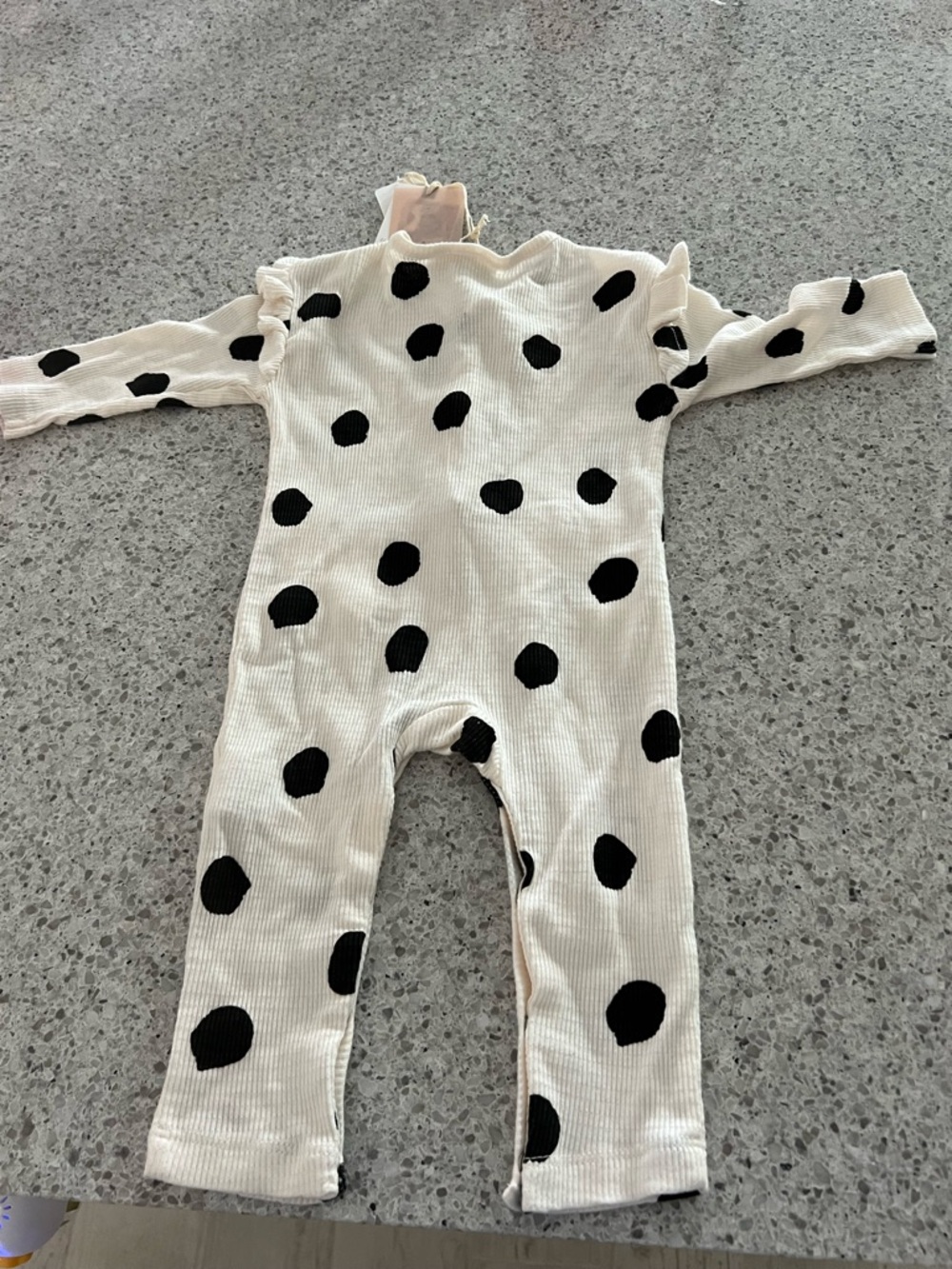 Jessica Simpson Cream One-Piece with Black Polka Dots - Picture 2 of 2